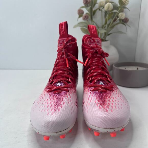 Under Armour Spotlight Lux MC 2.0 Football Cleats Lace Up Red White Mens Size 8 main image 7